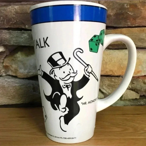 Vintage Monopoly Tall Beer Coffee Tea Soda Mug Cup Hasbro Board Game 1999 - Picture 1 of 10